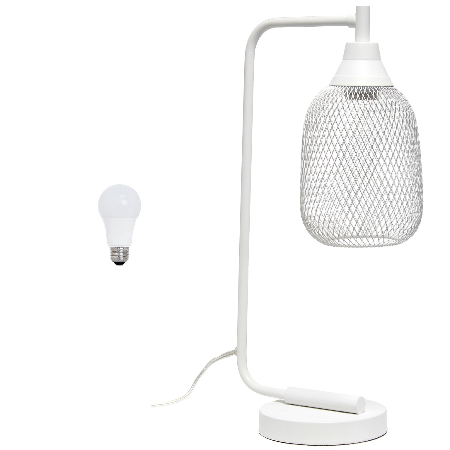Elegant Designs LED Desk Lamp, 19, Matte White Metal (LD1060-WHT-LB)