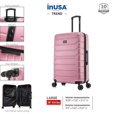 InUSA Trend 28" Hardside Suitcase, 4-Wheeled Spinner, Rose Gold (IUTRE00L-ROS)