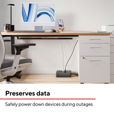 Staples TECH 650VA 8-Outlet Battery Back-Up & Surge Protector Standby UPS, Black (ST62784)