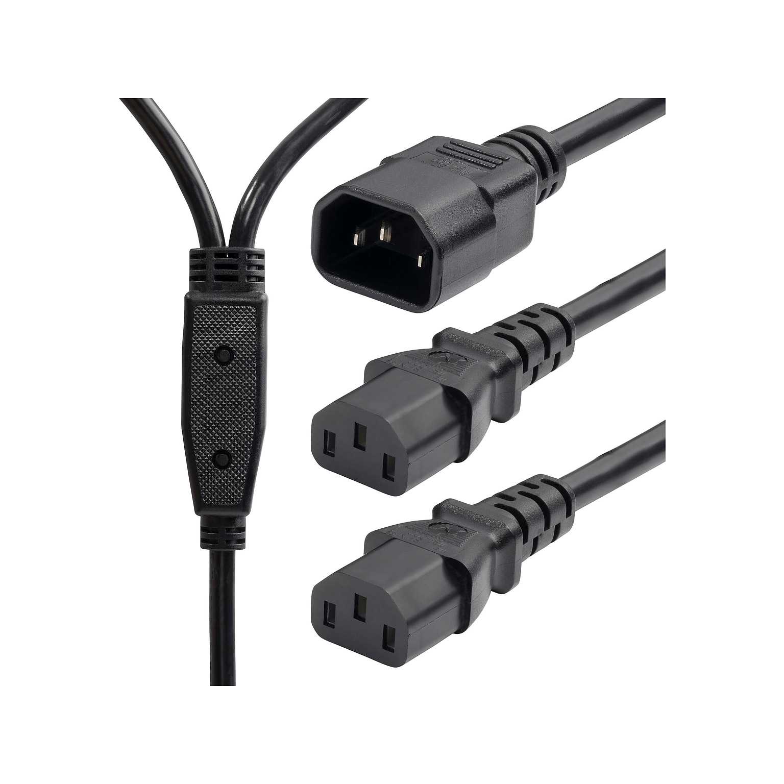StarTech 6 C14 to C13/C13 Power Cable, Male to Female/Female, Black (8723-8600-POWER-CORD)