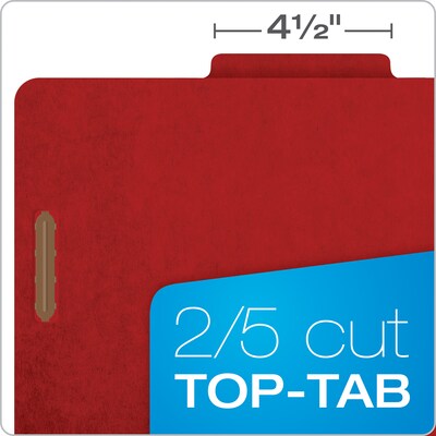Pendaflex Pressboard Classification Folder, 1-Dividers, 1 3/4" Expansion, Letter Size, Dark Red, 10/Box (23731P)