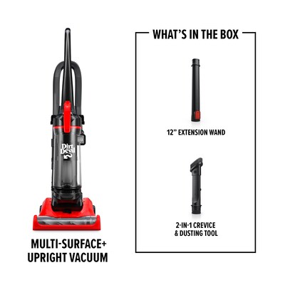 Dirt Devil Multi-Surface+ Upright Vacuum Cleaner, Bagless, Red (UD76200V)