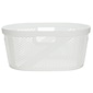 Mind Reader 10.57-Gallon Laundry Basket with Handles, Plastic, White, 2/Set (2HHAMP40-WHT)