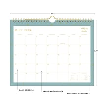 2024-2025 Blue Sky Ashley G Splatter Dot Jade G 11 x 8.75 Academic Monthly Wall Calendar, Mint/Gol