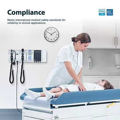 Viva Comfort integrated Diagnostic Wall System w/Ophthalmoscope, Otoscope, Thermometer, Ear Specula Dispenser (ME914-02-OOIE-MK)