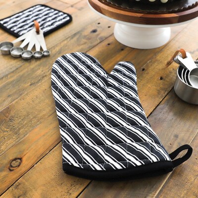 Better Houseware Striped Pot Holder, Black (BTH1683E)
