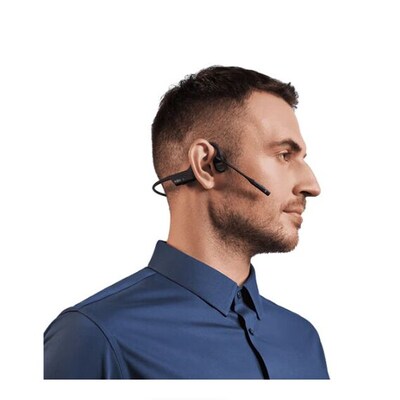Shokz OpenComm2 Bone Conduction Wireless Bluetooth Open-Ear Headset, Black (C110-AN-BK-US)
