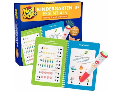 Educational Insights Hot Dots Kindergarten Essentials Reading and Math Workbook (2443)