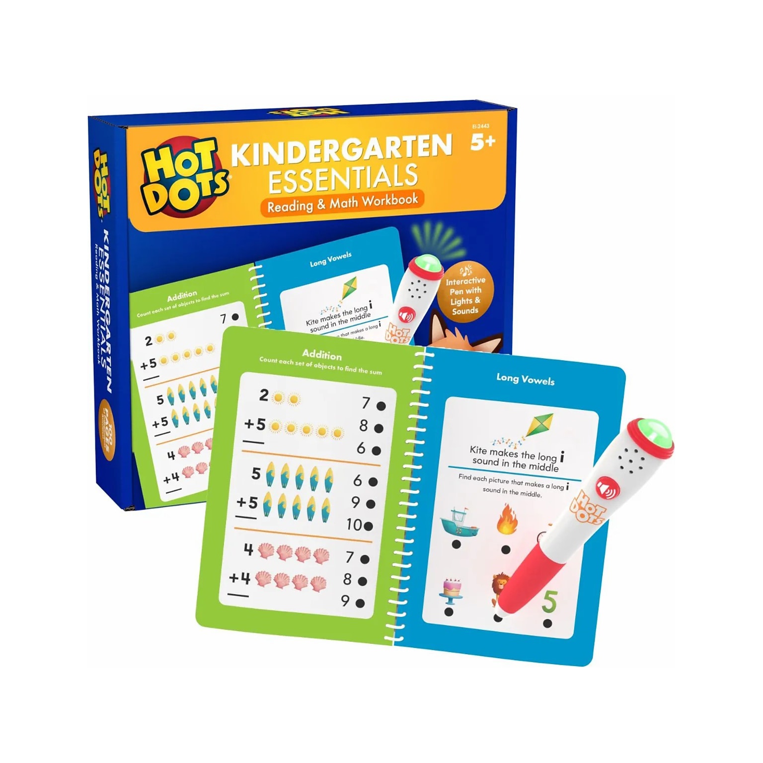 Educational Insights Hot Dots Kindergarten Essentials Reading and Math Workbook (2443)