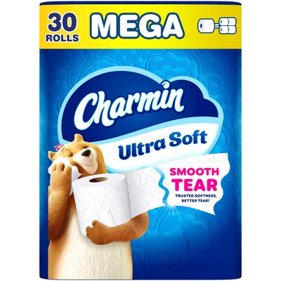 Charmin Ultra Soft Megs Toilet Paper, 2-Ply, White, 208 Sheets/Roll, 30 Rolls/Case (88029)