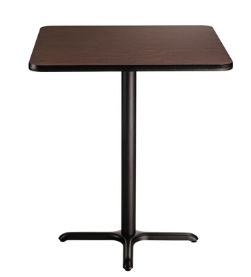 NPS CT Series 36 Square 42 Height Cafe Table, X Base, Black Frame/Mahogany Top (CT33636XBPBTMMY)