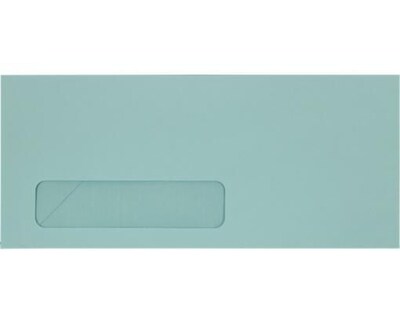 LUX Moistenable Glue #10 Window Envelope, 4 1/2 x 9 1/2, Pastel Blue, 50/Pack (11816-50)