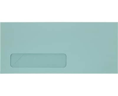 LUX Moistenable Glue #10 Window Envelope, 4 1/2 x 9 1/2, Pastel Blue, 50/Pack (11816-50)