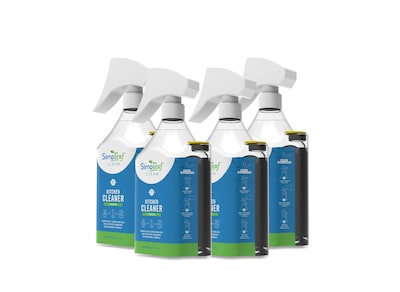 Simpleaf Clean Kitchen Cleaner & Degreaser, Citrus Zest, 24 oz., 4/Carton (S-KCBL04-24-CZ)