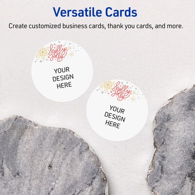 Avery Silver-Holly Sparkles Matte Blank Card, White, 120/Pack (S00-FHG)