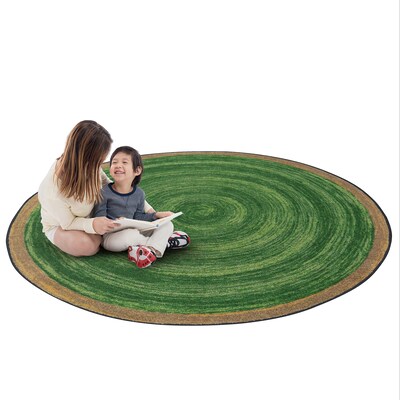 Joy Carpets Feeling Natural Nylon 7'7" Round Machine Tufted Rug, Pine (1972E-04)