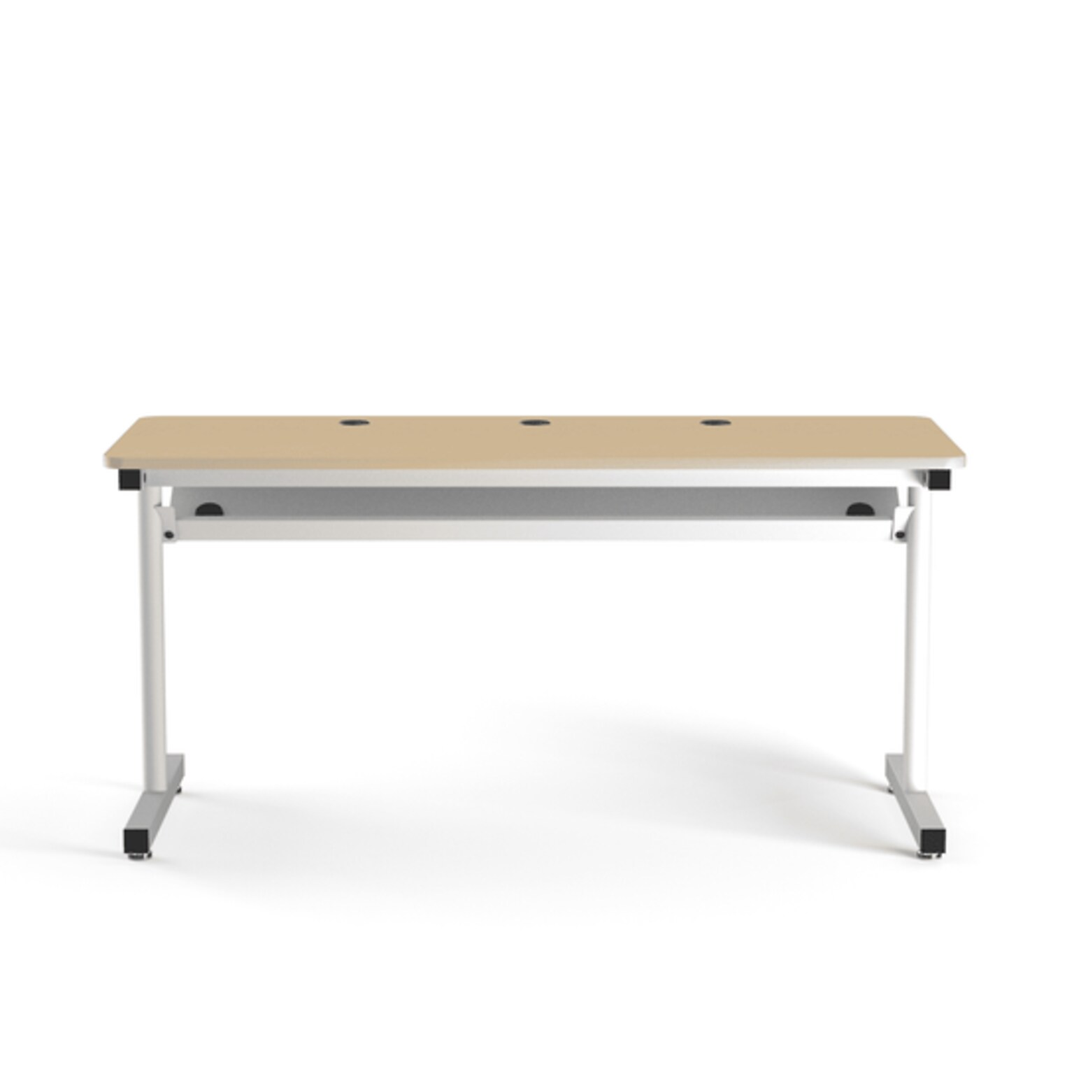 VersaDesk 60W Basic Computer Table, Maple/White (BCT6024-WM)