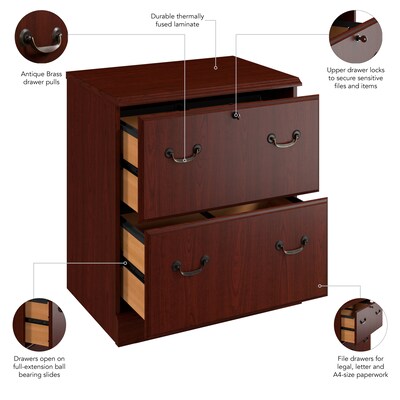 Bush Business Furniture Arlington 2-Drawer Lateral File Cabinet, Harvest Cherry (WC65554-03)