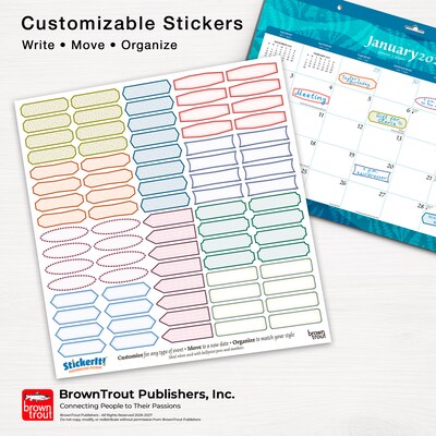 2027 BrownTrout Seaside Currents 17" x 12" Monthly Desk Pad Calendar, Assorted Colors (9798330709304)