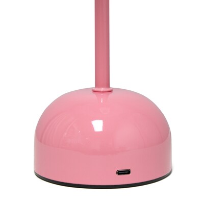 Simple Designs Mushroom Magic Dimming 11.80" LED Touch Table Lamp, Portable & Rechargeable, Pink (LD1069-PNK)