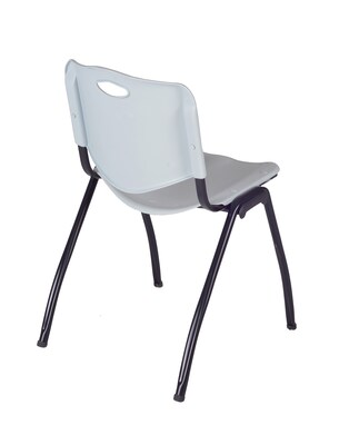 Regency Seating Cain 60" x 24" Training Table, Grey & 2 'M' Stack Chairs, Grey (MTRCT6024GY47GY)