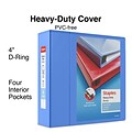 Heavy Duty 4 3 Ring View Binder with D-Rings, Periwinkle (ST56293-CC)