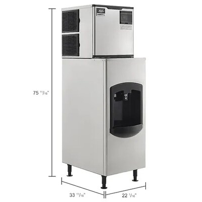 Global Industrial Nexel Ice Dispenser with Ice Machine & Bin, Air Cooled, 420 lbs. Production/24 Hours (243318)