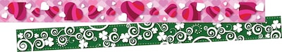 Barker Creek Multi-Color Double Sided Trim,  Hearts and Clover, 12/Pack