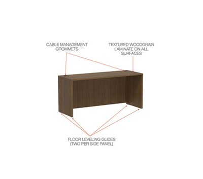 Alera Valencia Series 65" Credenza Shell, Modern Walnut (ALEVA256624WA)