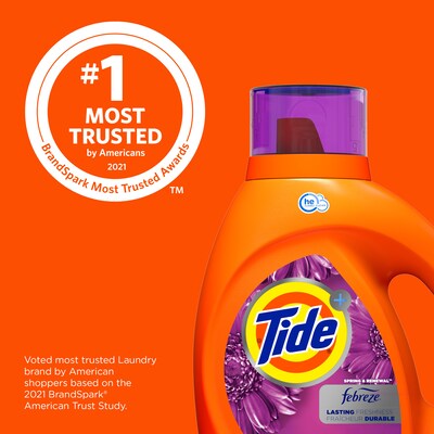 Tide Plus Febreze HE Liquid Laundry Detergent, Spring & Renewal Scent, 59 Loads, 84 oz. (22379)