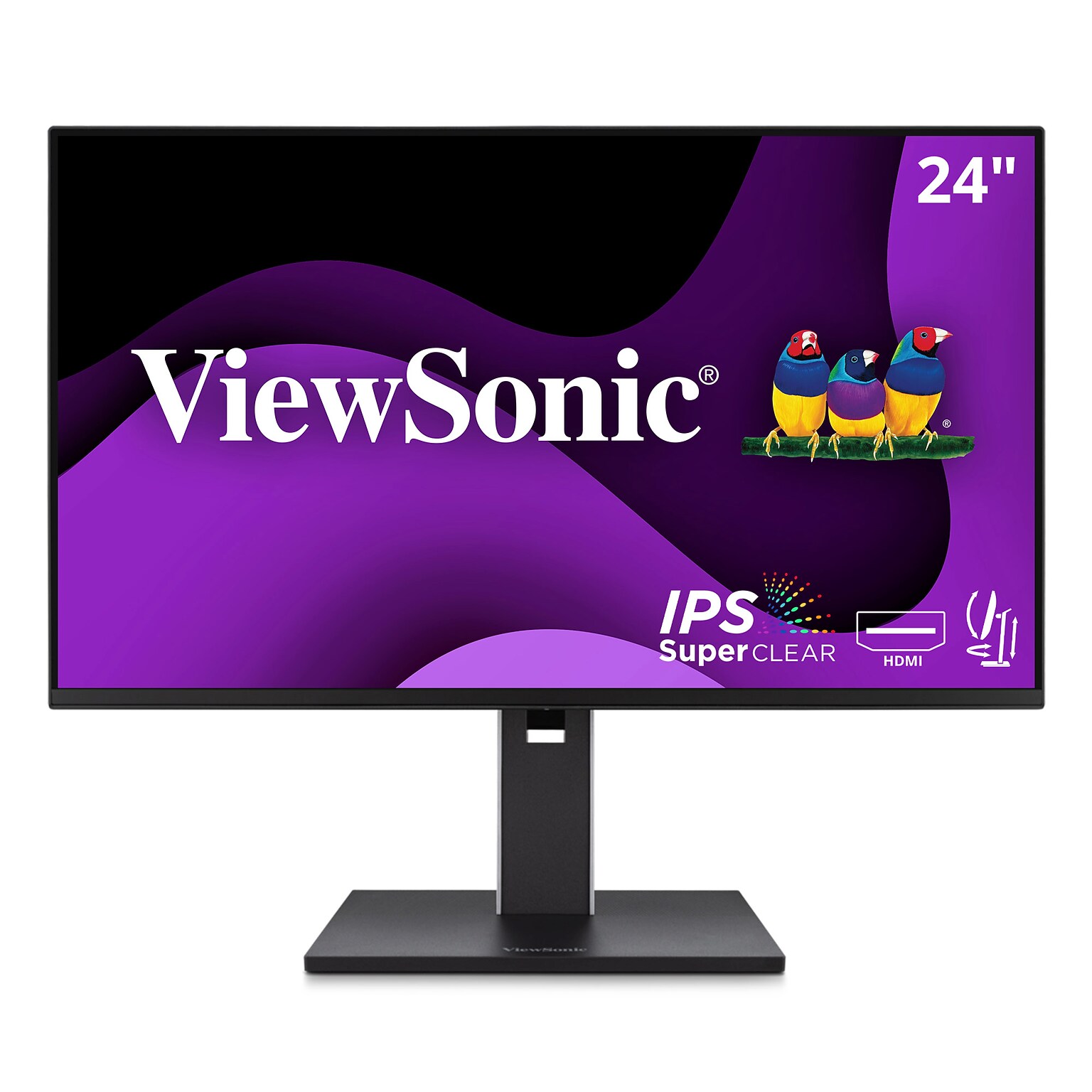 ViewSonic Ergonomic 24 1080p 100Hz LCD Monitor, HDMI, DisplayPort, VGA, Black, 4-Port USB Hub (VG2451)