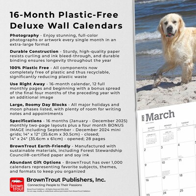 2025 BrownTrout For the Love of Golden Retrievers 7" x 12" Monthly  Wall Calendar (9781975473044)