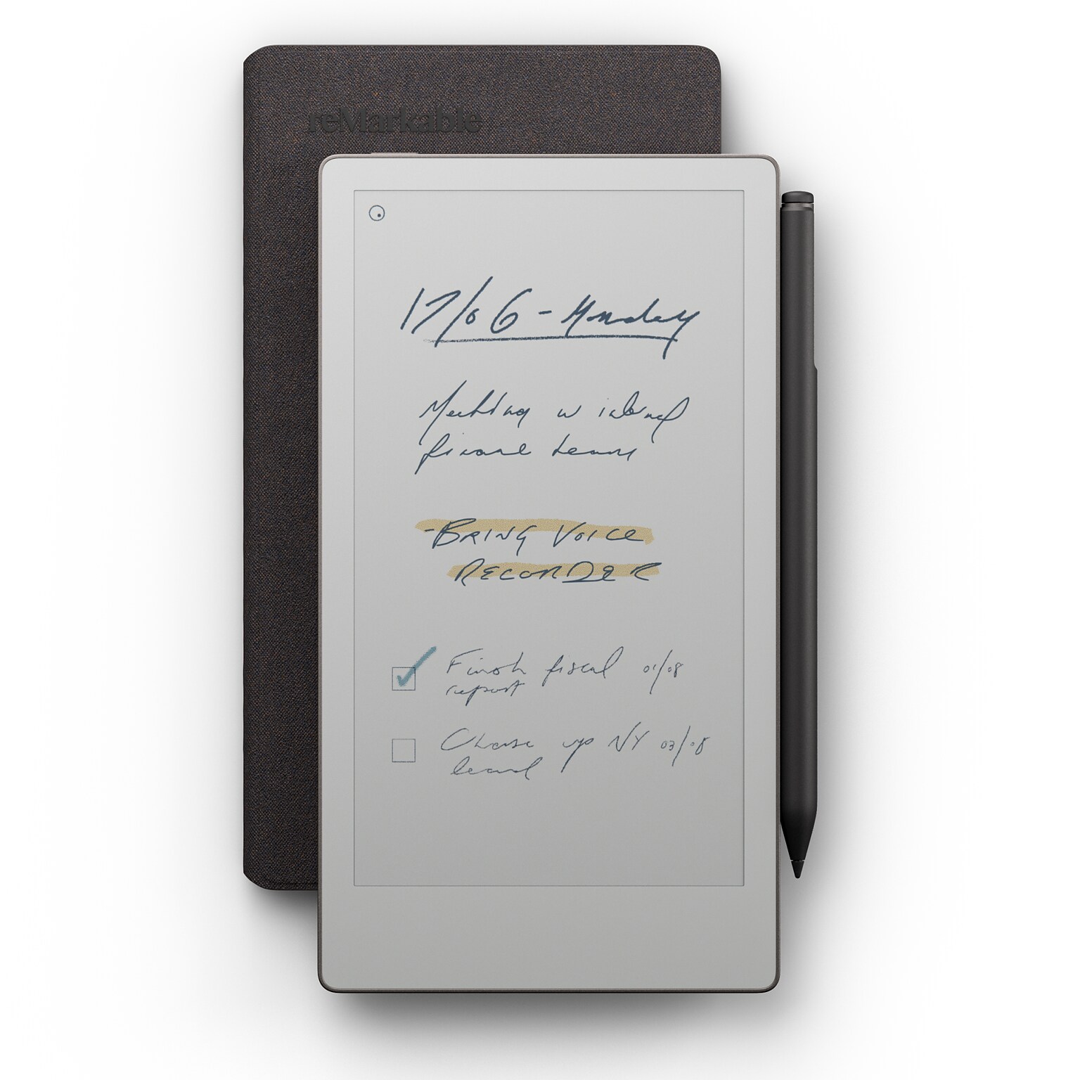 reMarkable Paper Pro Move 7.3 Paper Tablet with Marker Plus & Mosaic Weave Book Folio, Basalt  (RM91A-1001NW)