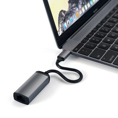 Satechi Aluminum Type-C to Gigabit Ethernet Adapter, Space Gray (ST-TCENM)