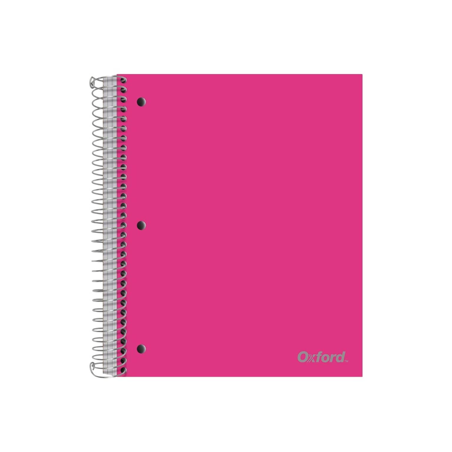 Oxford 3-Subject Plastic Notebooks, 9 x 11, College Ruled, 150 Sheets, Each (10586)