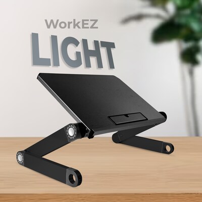Uncaged Ergonomics WorkEZ Adjustable Aluminum Laptop Lap Desk Cooling Stand, Light Black (WELB)