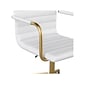 Martha Stewart Taytum Ergonomic Faux Leather Swivel Office Chair, White (CH142370WHGLD)