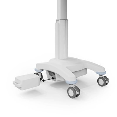 Luxor VitalPower Standard Mobile Medical Workstation with Full-Swivel Wheels, White (MCWS003)