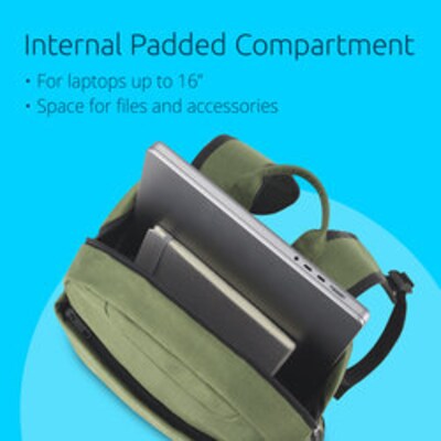 Kensington Simply Portable Lite 16” Laptop Backpack, Green (K60397WW)