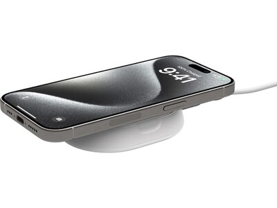 Belkin BoostCharge Pro Magnetic Wireless Charging Stand with Qi2 15W, White (WIA008ttWH)