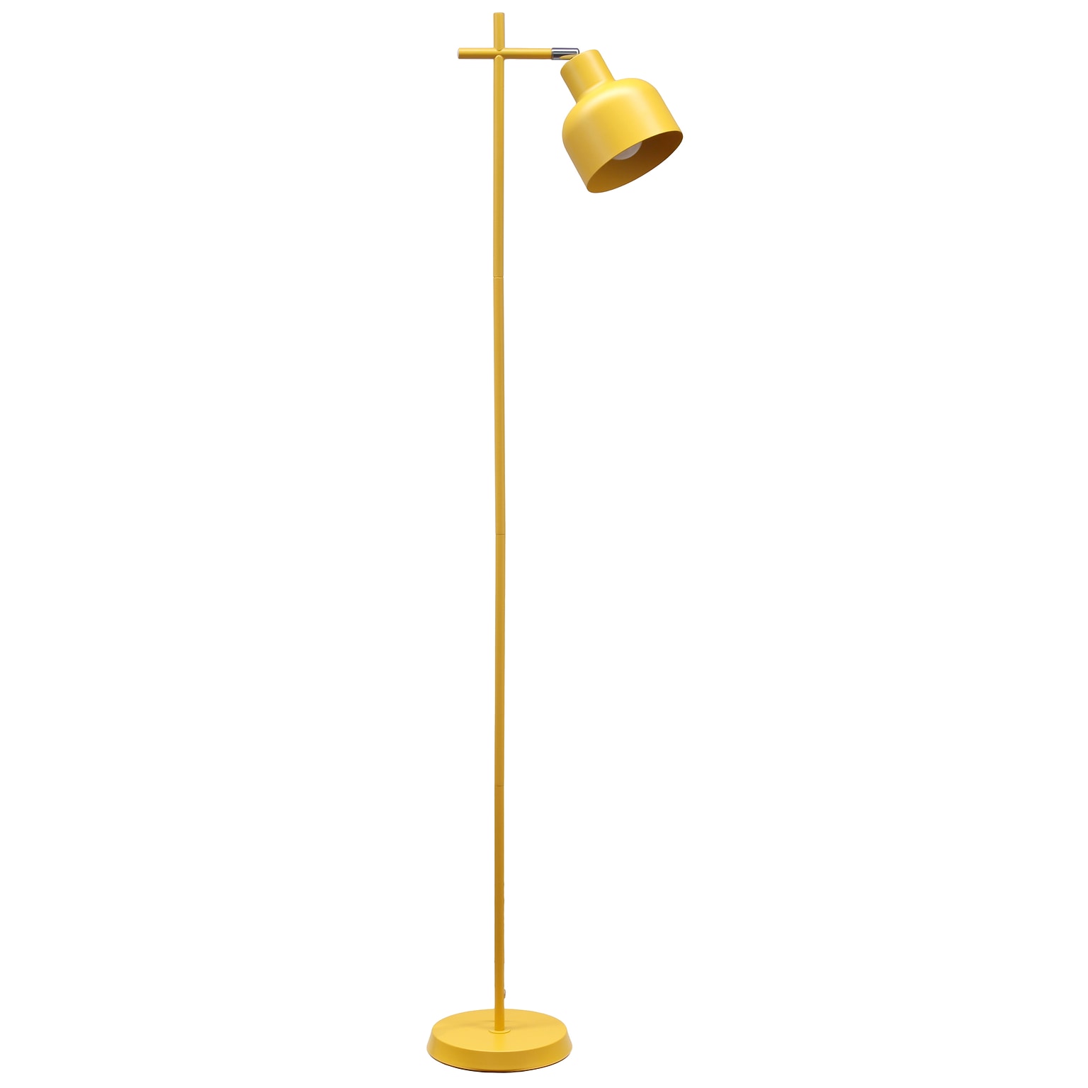 Simple Designs Sleek Essentials 54.72 Metal Floor Lamp with Round Shade, Yellow (LF1051-YLW)