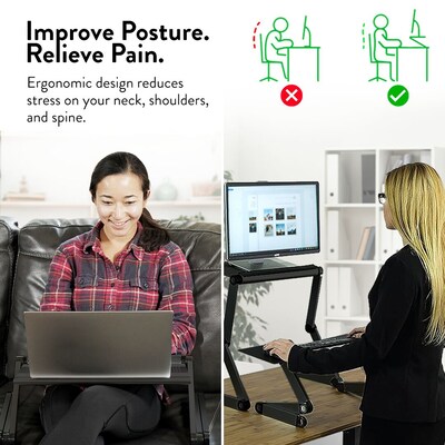 Uncaged Ergonomics WorkEZ Cooling Laptop Lap Desk, Executive Black (WEEB)
