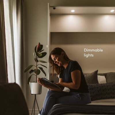 Bestar Avalon 67W Queen Murphy Bed - High-Gloss White