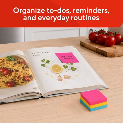 Staples Sticky Notes, 3" x 3", Sorbet Colors, 1200 Sheets - Pastel Self-Stick Notes for Planning, Lists & Office Use
