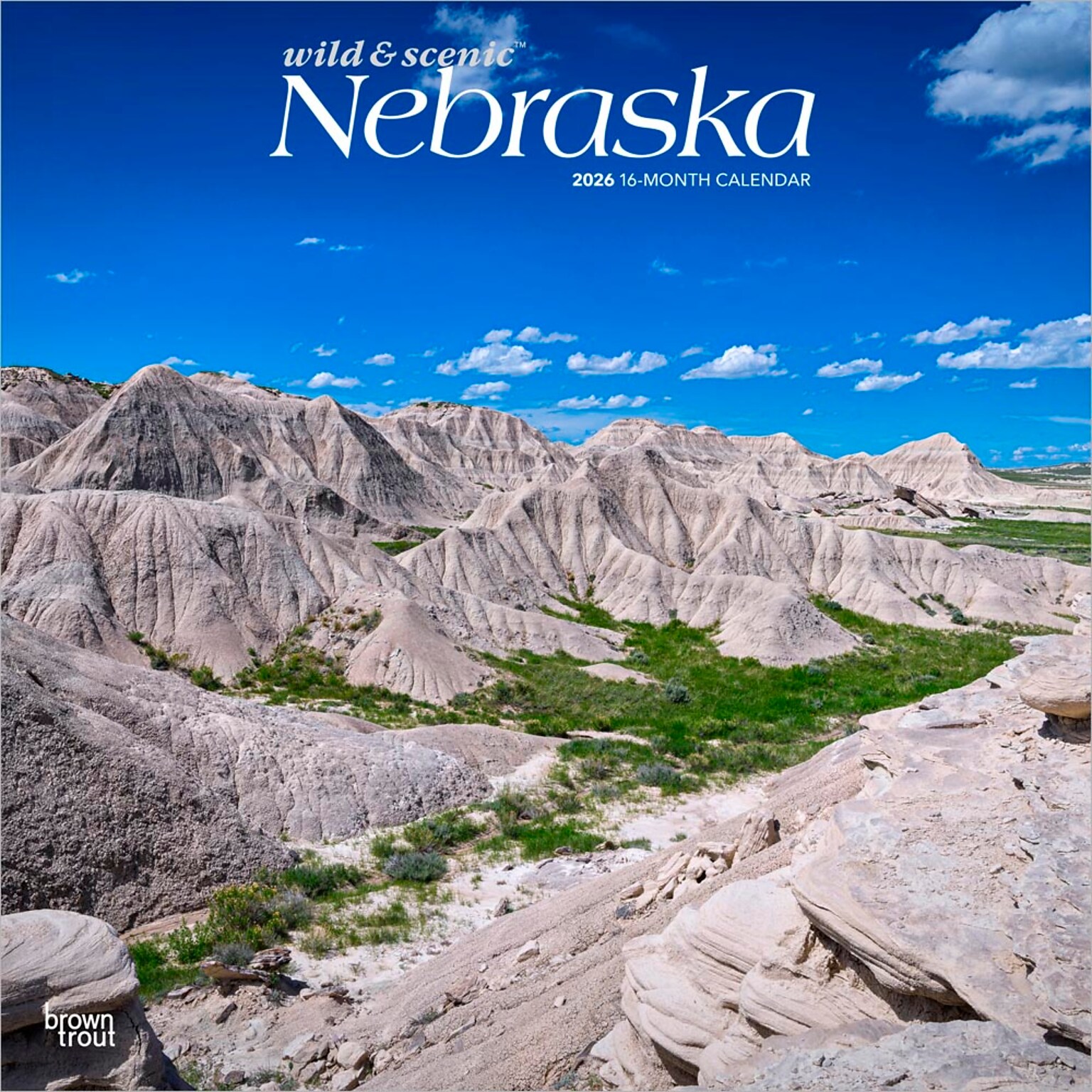 2026 BrownTrout Nebraska Wild & Scenic 12 x 12 Monthly Wall Calendar (9798330704811)