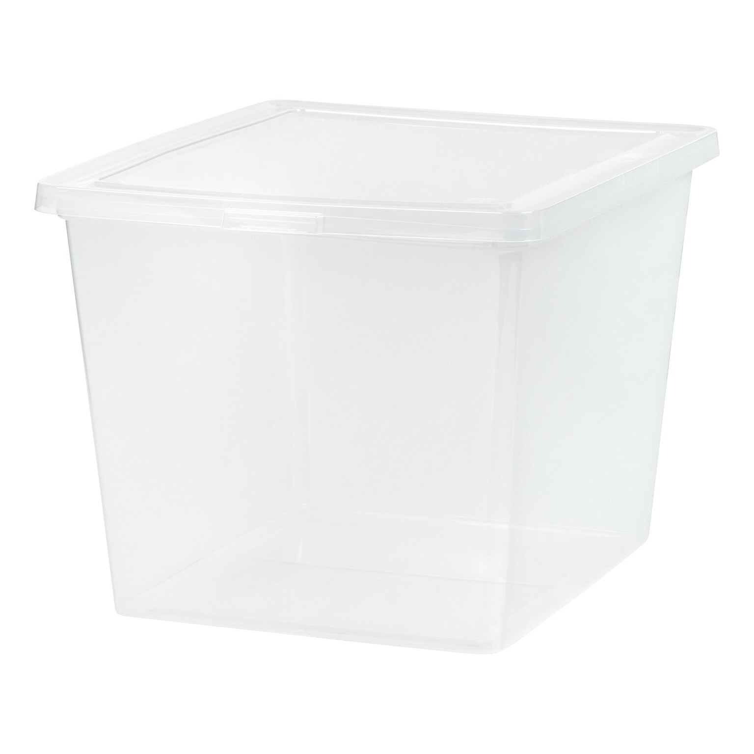 Iris 36 Quart Snap Top Plastic Snap Closure Storage Bin, Clear, 6/Pack (585105)