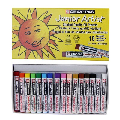 Sakura Cray-Pas Junior Artist Oil Pastels, Assorted Colors, 16/Set, 6 Sets/Bundle (SAKXEP16-6)