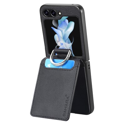 SaharaCase Indy Series Wallet Case for Samsung Galaxy Z Flip6, Scorpion Black (CP00592)