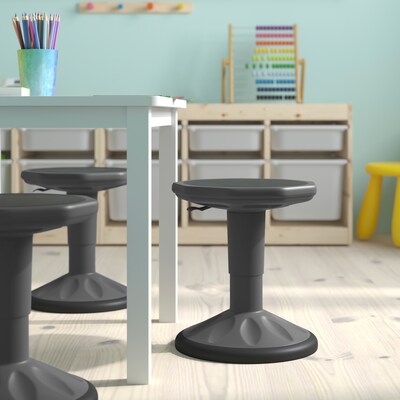 Flash Furniture Carter Plastic Kids Wobble Stool, Gray (AY9001SGY)