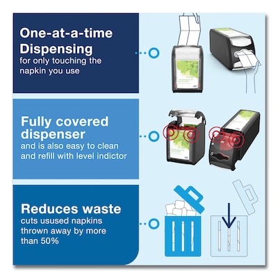 Tork Xpressnap Fit Tabletop Interfold Napkin Dispenser, Black (7232000)